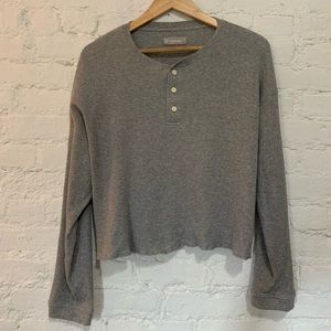 Everlane The Henley Waffle Tee in Grey Size M
